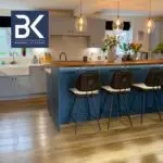 Introducing this beautiful kitchen. Full prep and install by Burnhill Kitchens. Pantry Blue cabinetry with an Airforce Blue Island. Bespoke shaped Rustic Oak island worktop. Statuario Nile Quartz worktop with Splashback. We're loving the blues. @naos_floors_ #kitchenenvy #tonbridgekitchens #kitchenstonbridge #kitchenssevenoaks #kitchenstunbridgewells #tonbridgelife #open7daysaweek #kitchenlighting